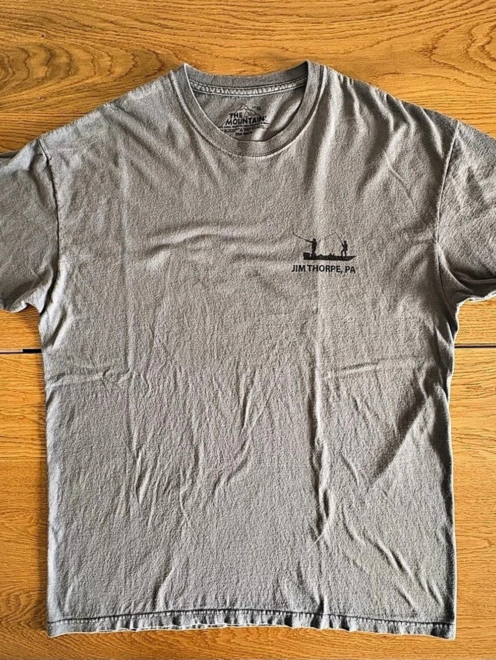 The Mountain Jim Thorpe PA Fishing Graphic T-Shirt Mens XL USA Made Gray